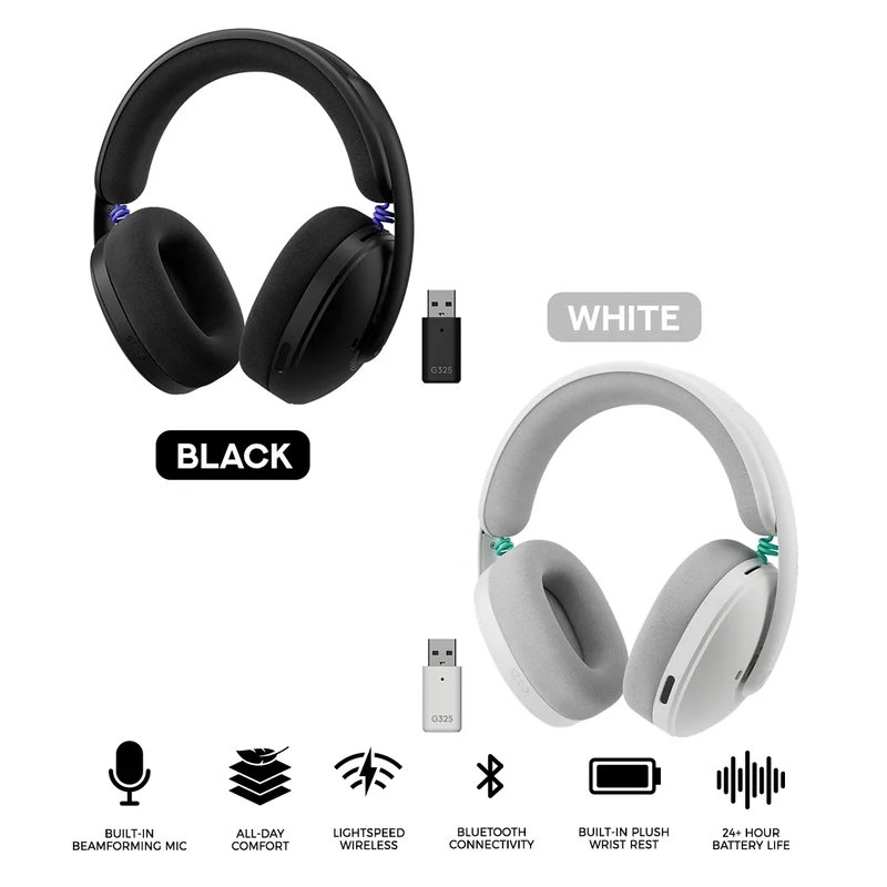 Logitech G325 Lightspeed Wireless Gaming Headset (Black, White)