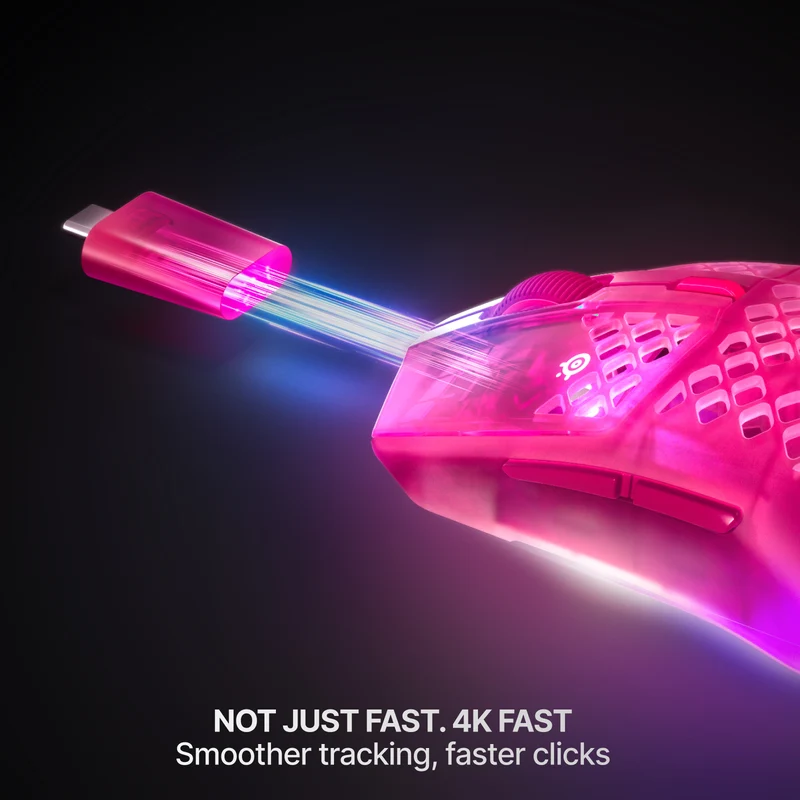 SteelSeries Aerox 3 Wireless Gen 2 4K Gaming Mouse (Ghost, Magenta Haze, Shadow)