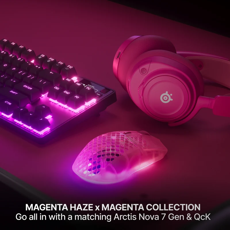 SteelSeries Aerox 3 Wireless Gen 2 4K Gaming Mouse (Ghost, Magenta Haze, Shadow)