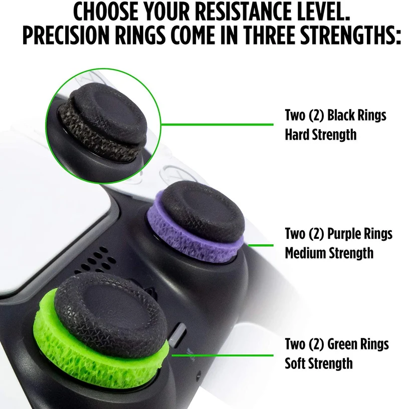 Kontrolfreek Precision Rings Mixed Pack For PS4/PS5 /Xboxone/Switch Pro Controller (Green/Black/Purple) (4005-MIX) New Packaging