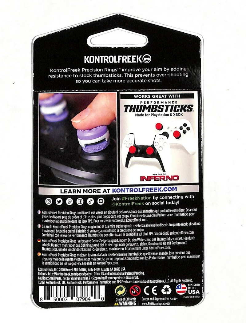 Kontrolfreek Precision Rings Mixed Pack For PS4/PS5 /Xboxone/Switch Pro Controller (Green/Black/Purple) (4005-MIX) New Packaging