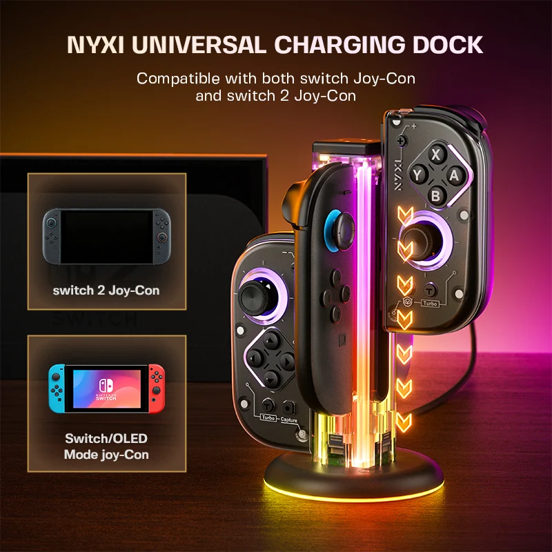 NYXI Zeus Controller Charging Dock for Nintendo Switch/Nintendo Switch 2 (NA04)