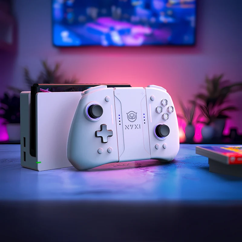 NYXI Hyperion Pro Style Wireless Joy-Pad for Nintendo Switch/Nintendo Switch Lite/Nintendo Switch OLED (White, Lawgreen)