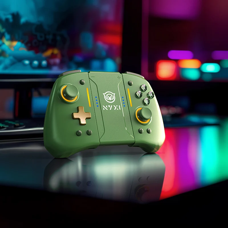NYXI Hyperion Pro Style Wireless Joy-Pad for Nintendo Switch/Nintendo Switch Lite/Nintendo Switch OLED (White, Lawgreen)