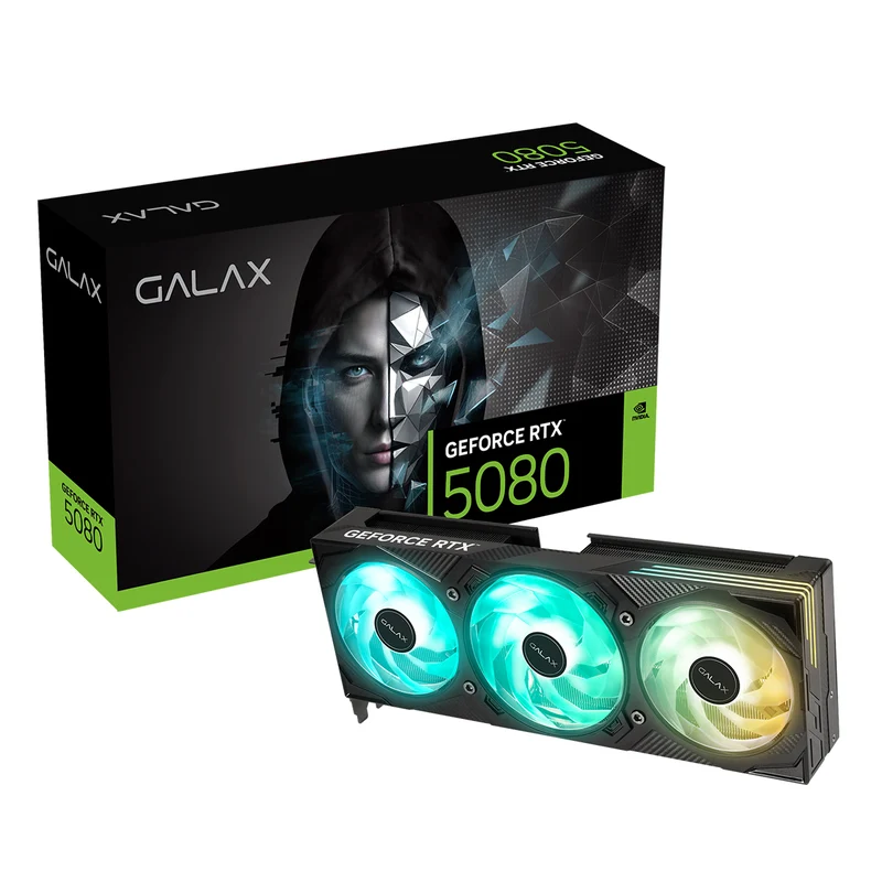 Galax GeForce RTX 5080 Ex Gamer 1-Click OC PCI-E 16GB GDDR7 Graphics Card (Black) (58NZN6MDBYEX)