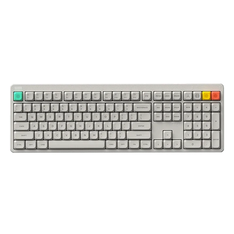 NuPhy Node100 High-Profile Hot-Swappable Full-Size Wireless Mechanical Keyboard (Blush Max Switch) (Lunar White)