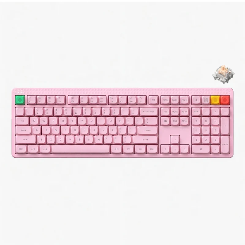 NuPhy Node100 High-Profile Hot-Swappable Full-Size Wireless Mechanical Keyboard (Light Pink) (Blush Max Switch)