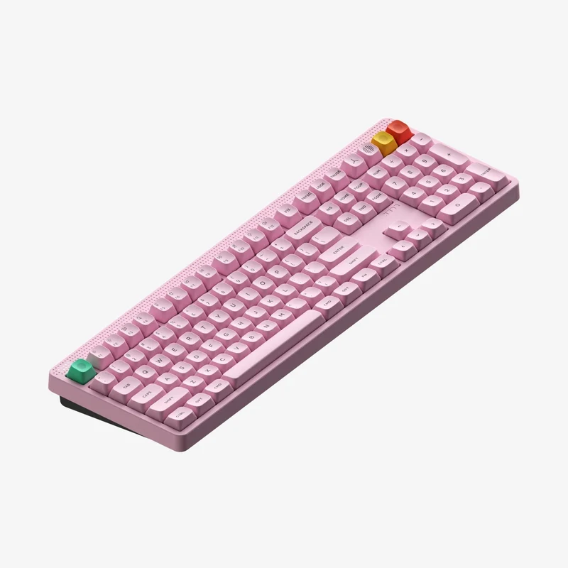 NuPhy Node100 High-Profile Hot-Swappable Full-Size Wireless Mechanical Keyboard (Light Pink) (Blush Max Switch)