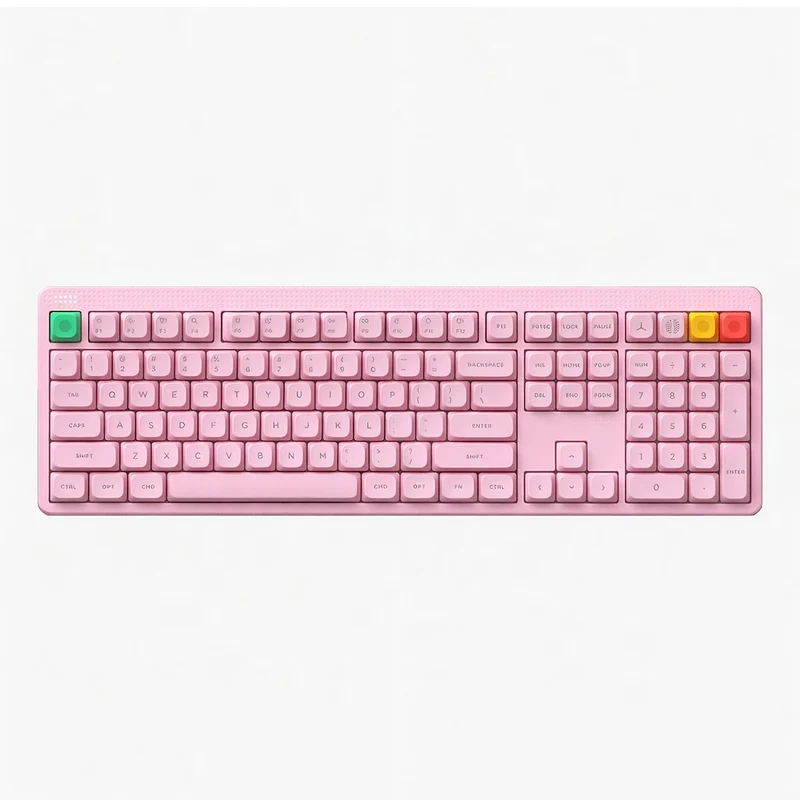 NuPhy Node100 High-Profile Hot-Swappable Full-Size Wireless Mechanical Keyboard (Light Pink) (Blush Max Switch)