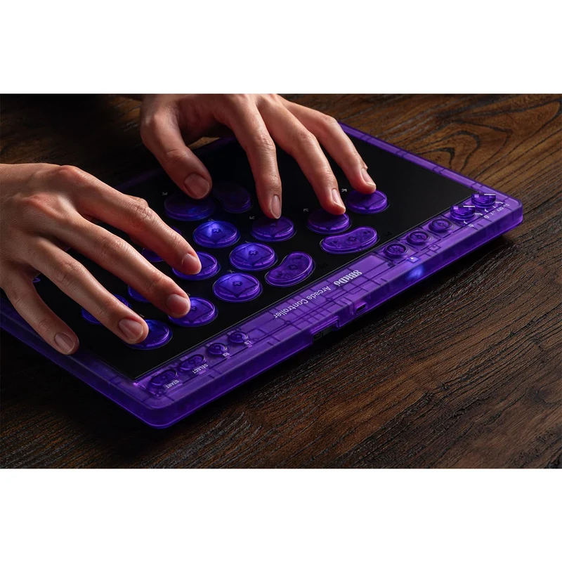 8Bitdo Arcade Controller for Nintendo Switch / Windows (Transparent Purple) (80FG)