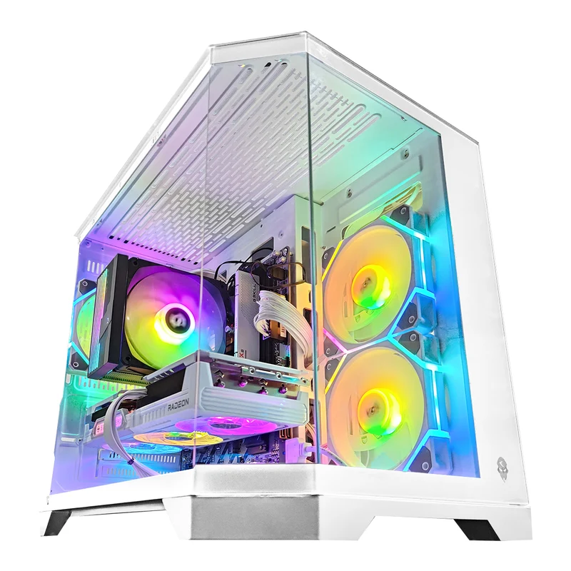 Aurora Spectra White Desktop Gaming PC | AMD Ryzen 7 7700 | 16GB RAM | 1TB SSD | RX 9060 XT | Windows 11 Pro