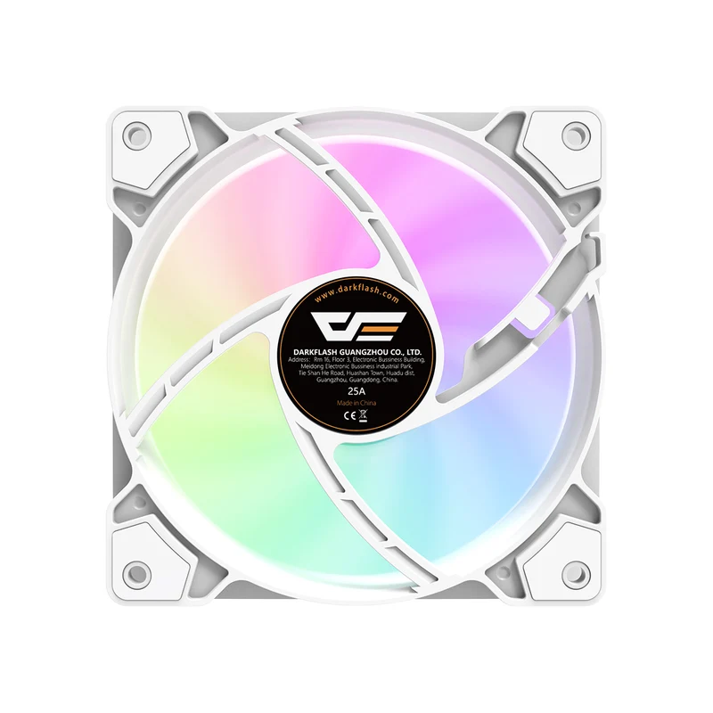 DarkFlash C8S ARGB Cooling Case Fan - 1 Pack (Black, White)