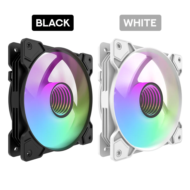 DarkFlash C8S ARGB Cooling Case Fan - 1 Pack (Black, White)