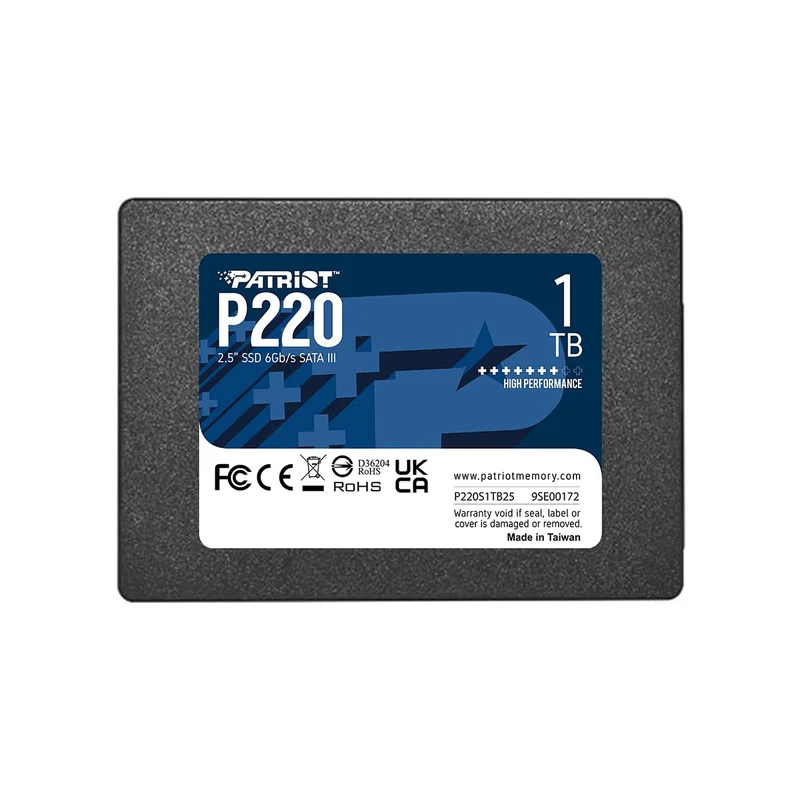 Patriot P220 2.5" 550MB/s Read/ 500MB/s Write SATA III SSD (1TB, 2TB)
