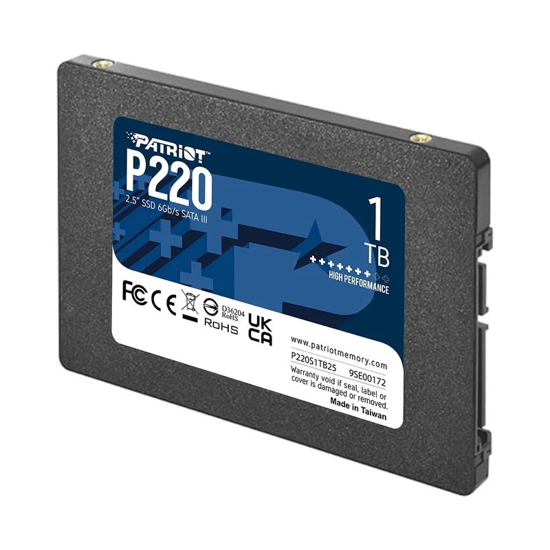 Patriot P220 2.5" 550MB/s Read/ 500MB/s Write SATA III SSD (1TB, 2TB)