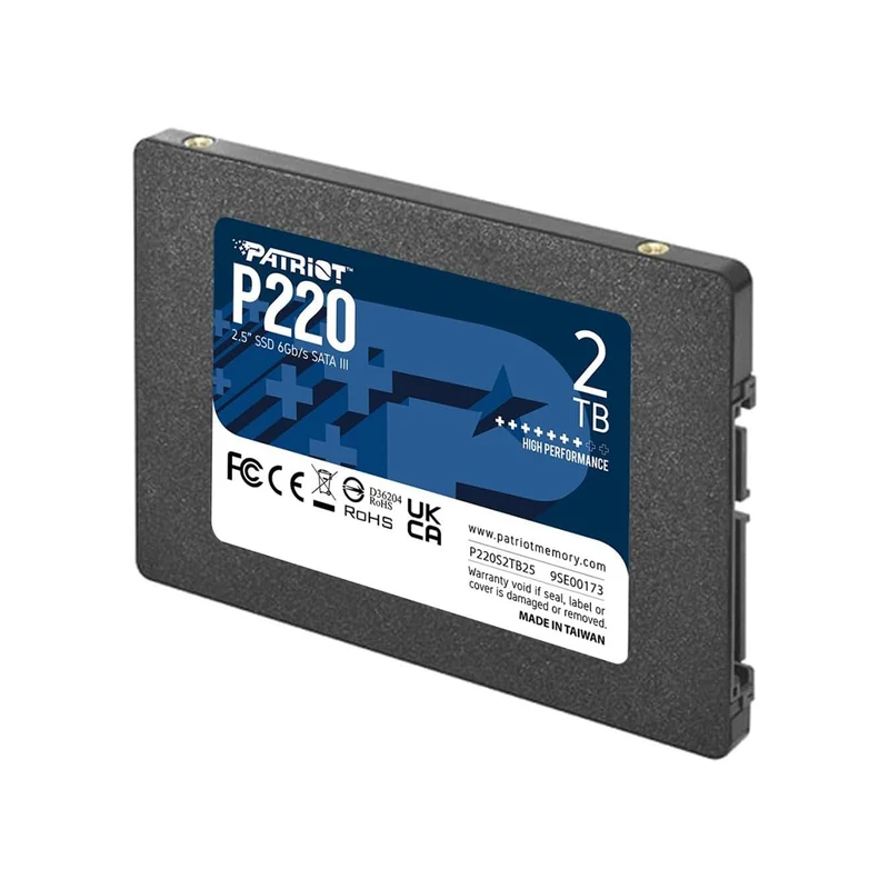 Patriot P220 2.5" 550MB/s Read/ 500MB/s Write SATA III SSD (1TB, 2TB)