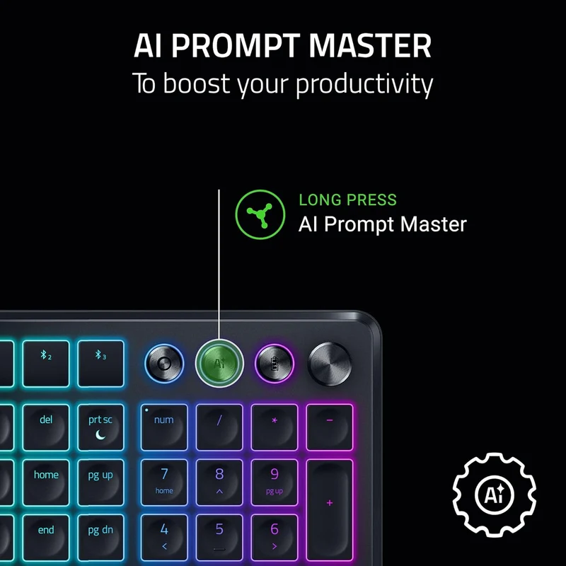Razer Pro Type Ergo Wireless Split Ergonomic RGB Keyboard (Black)