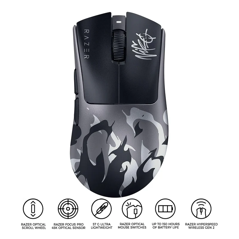 Razer DeathAdder V4 Pro Ultra-lightweight Ergonomic Wireless Esports Gaming Mouse with Razer Optical Scroll Wheel (NiKo Ed.)