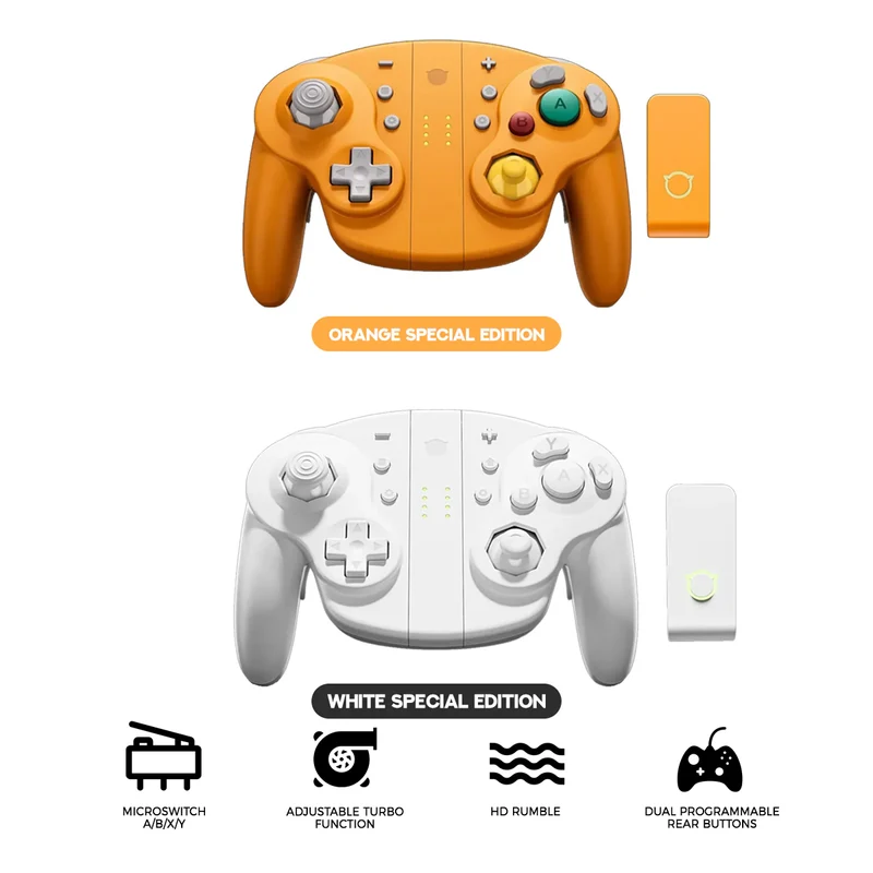 NYXI Wizard 2 TMR Joy-Pad for Nintendo Switch/NGC/Wii/PC (White Special Edition, Orange Special Edition) (NJ10WH, NJ10OR)