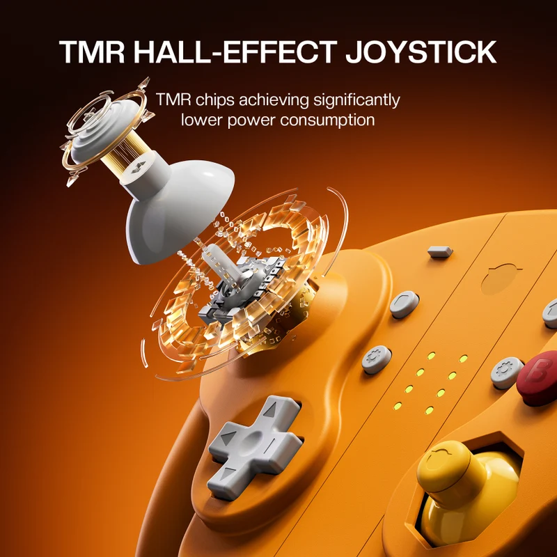 NYXI Wizard 2 TMR Joy-Pad for Nintendo Switch/NGC/Wii/PC (White Special Edition, Orange Special Edition) (NJ10WH, NJ10OR)