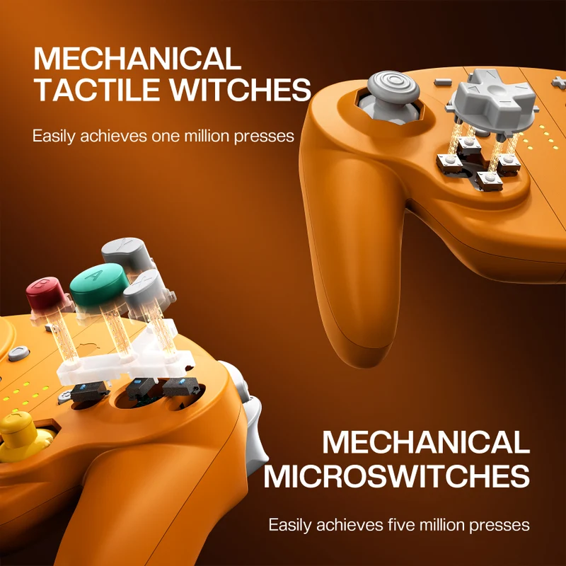 NYXI Wizard 2 TMR Joy-Pad for Nintendo Switch/NGC/Wii/PC (White Special Edition, Orange Special Edition) (NJ10WH, NJ10OR)