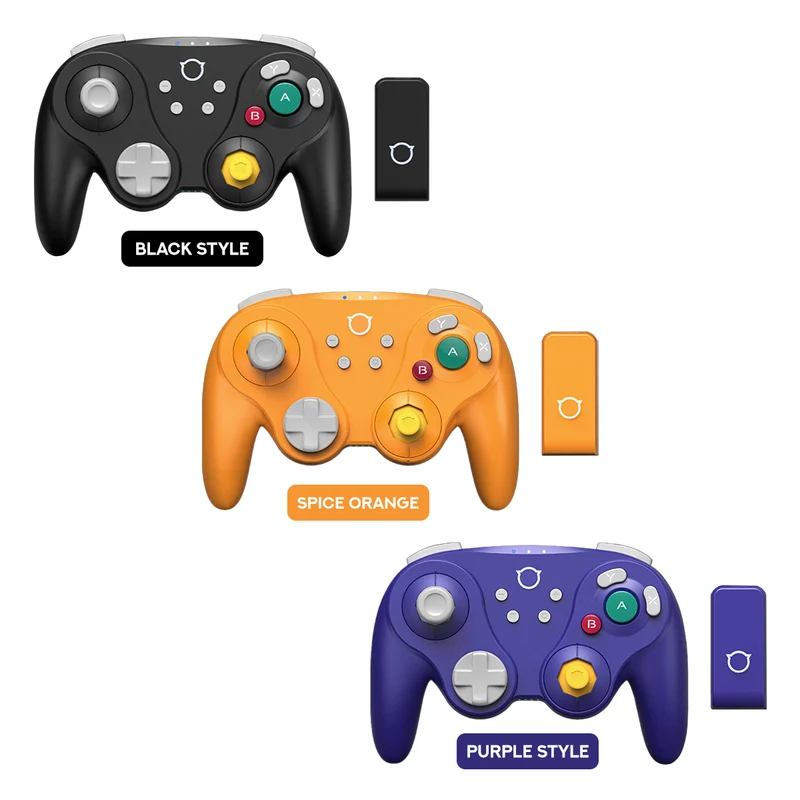 NYXI Warrior Bluetooth Controller for NGC/Nintendo Switch/Wii/Windows (Black Style, Spice Orange, Purple Style)