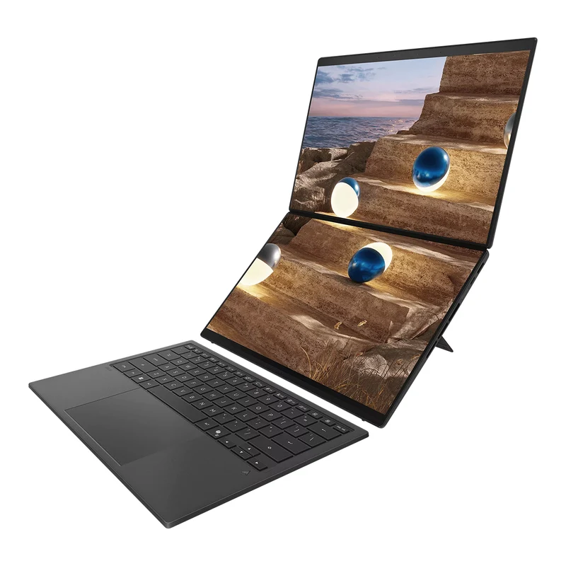 ASUS Zenbook Duo UX8407AA-SN152WSM Laptop (Moher Gray) | 14" 3K (2880x1800) OLED 144Hz | Core Ultra 9 386H | 32GB RAM | 1TB SSD | Intel Graphics | Windows 11 Home | Stylus Pen + ASUS AP4600 Backpack + Sleeve