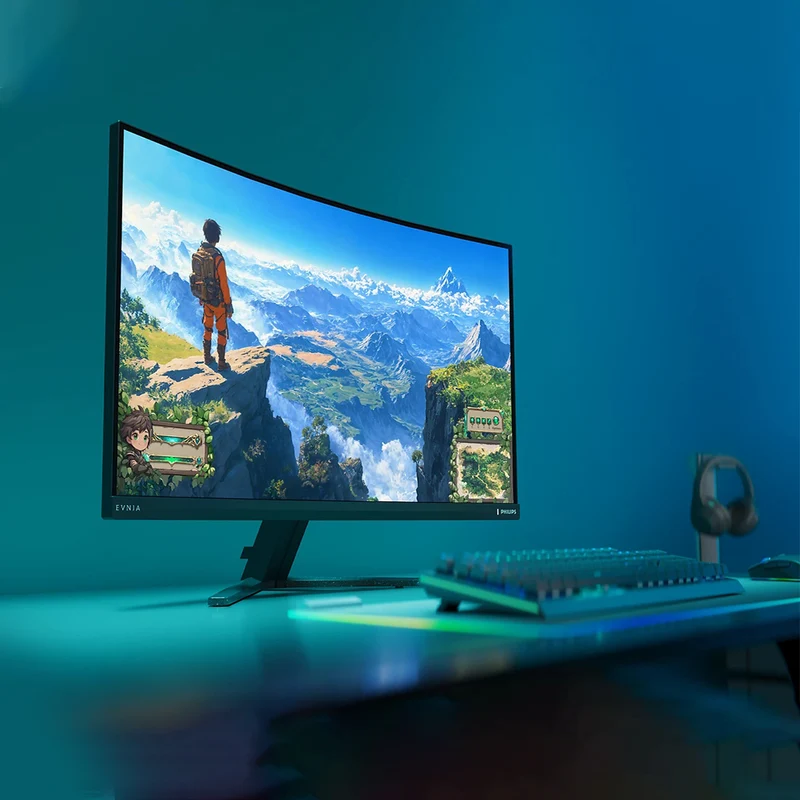 Philips Evnia 32M2C3500L/96 31.5" QHD (2560x1440) 180Hz 1ms GTG Fast VA Curved Gaming Monitor with Tilt Adjustment (Black)
