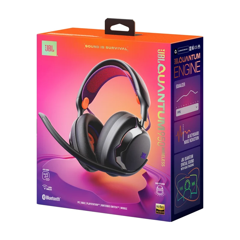 JBL Quantum 950 Wireless Gaming Headset (Black, White)