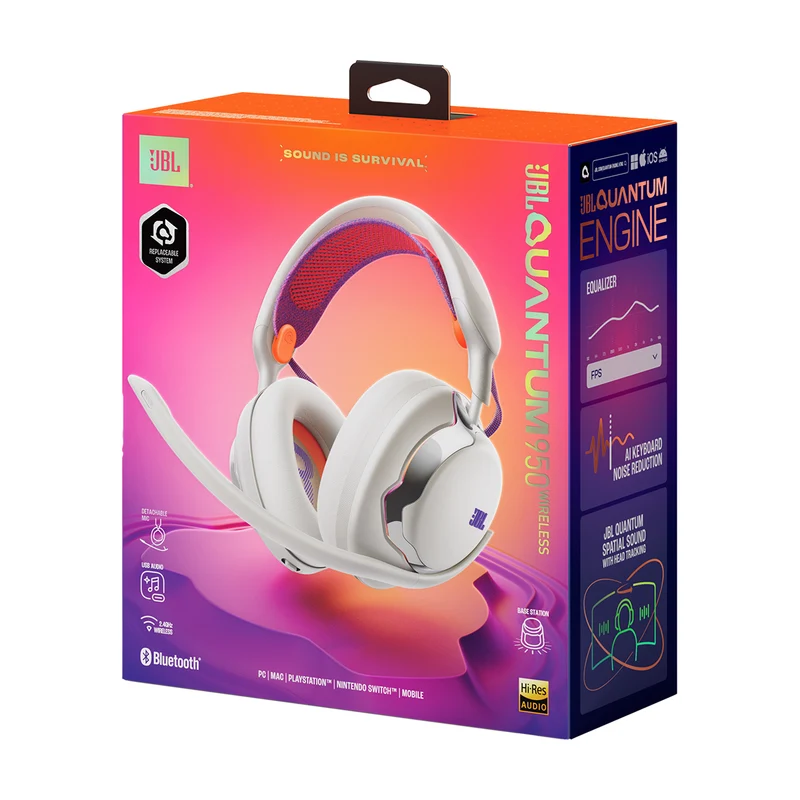 JBL Quantum 950 Wireless Gaming Headset (Black, White)