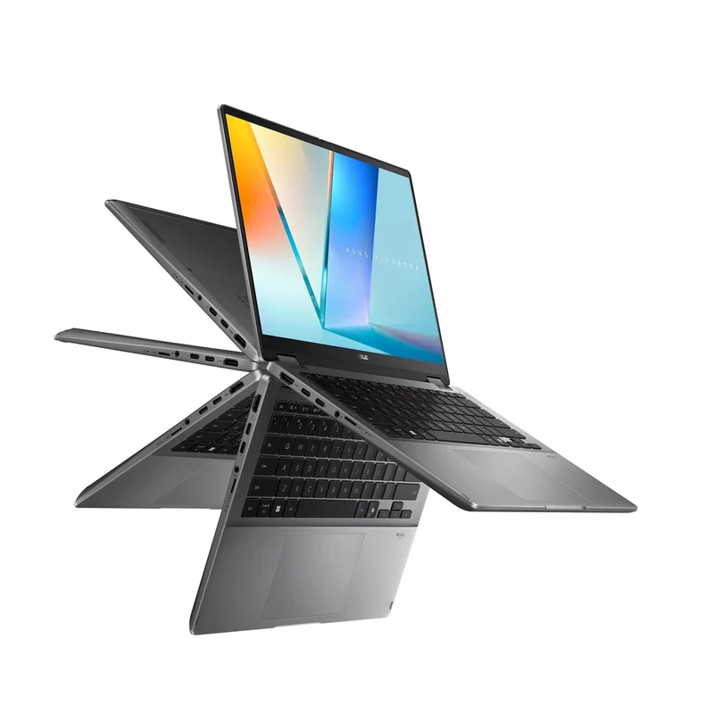 ASUS Vivobook 14 Flip TP3407SA-SG167WSM Laptop (Matte Gray) | 14" WUXGA (1920x1200) OLED | Core Ultra 5 226V | 16GB RAM | 512GB SSD | Intel Arc Graphics | Windows 11 Home | MS Office Home 2024 + MS 365 Basic + ASUS AP4600 Backpack