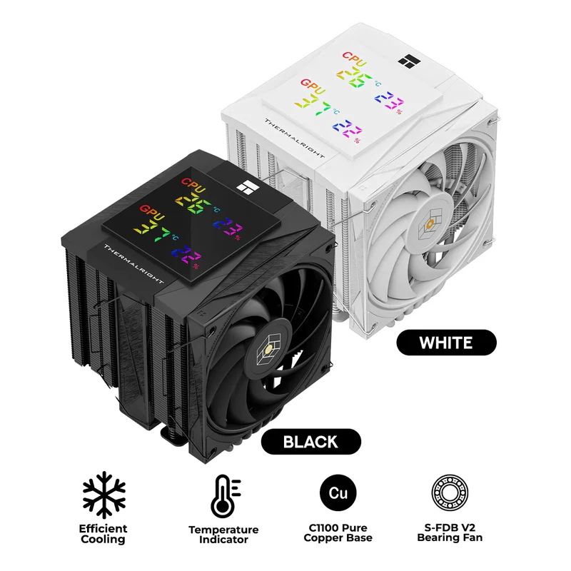 Thermalright Royal Knight 120 Digital CPU Air Cooler (Black, White)