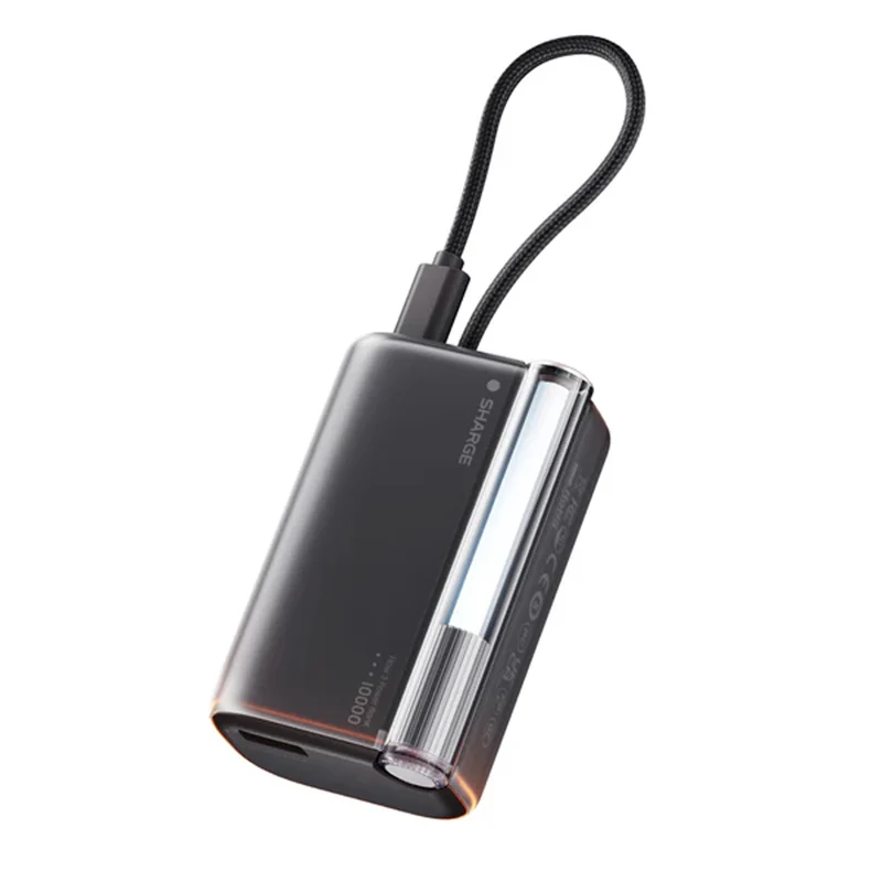 Sharge Flow 3 Power Bank 10000mAh 45W with Built-in USB-C Cable (P3) (Black, White)