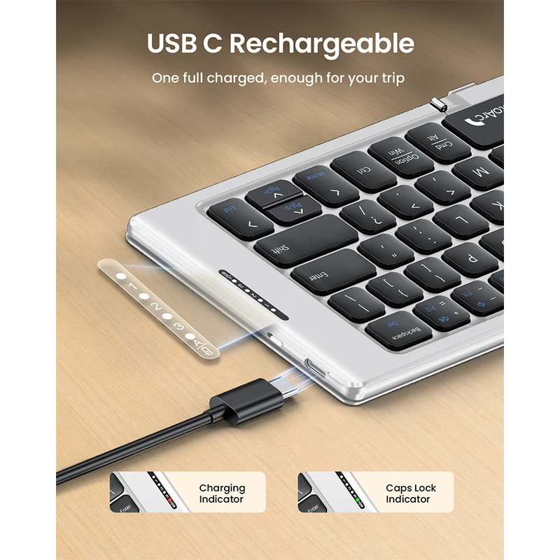 ProtoArc XK04 Foldable Compact Bluetooth Keyboard (Silver) (CP016827)