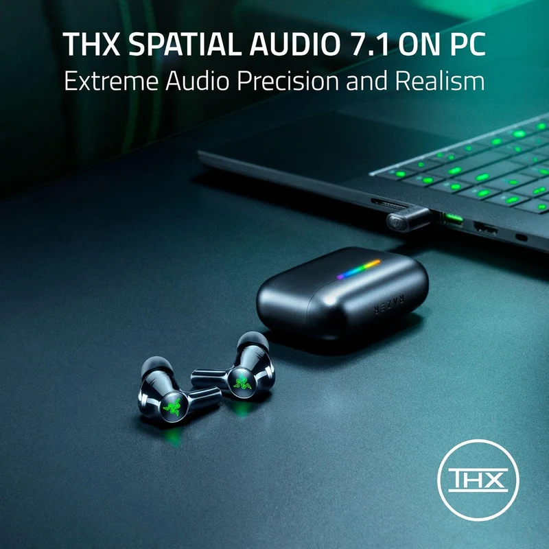 Razer Hammerhead V3 HyperSpeed Wireless Multi-Platform ANC Gaming Earbuds (Black)