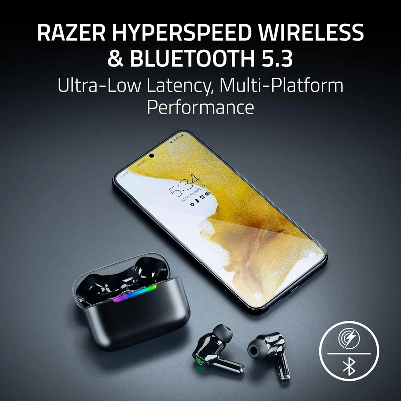 Razer Hammerhead V3 X HyperSpeed Wireless Multi-Platform Gaming Earbuds (Black)