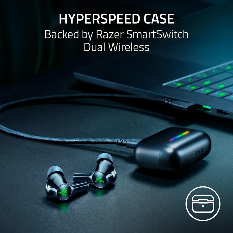 Razer Hammerhead V3 X HyperSpeed Wireless Multi-Platform Gaming Earbuds (Black)