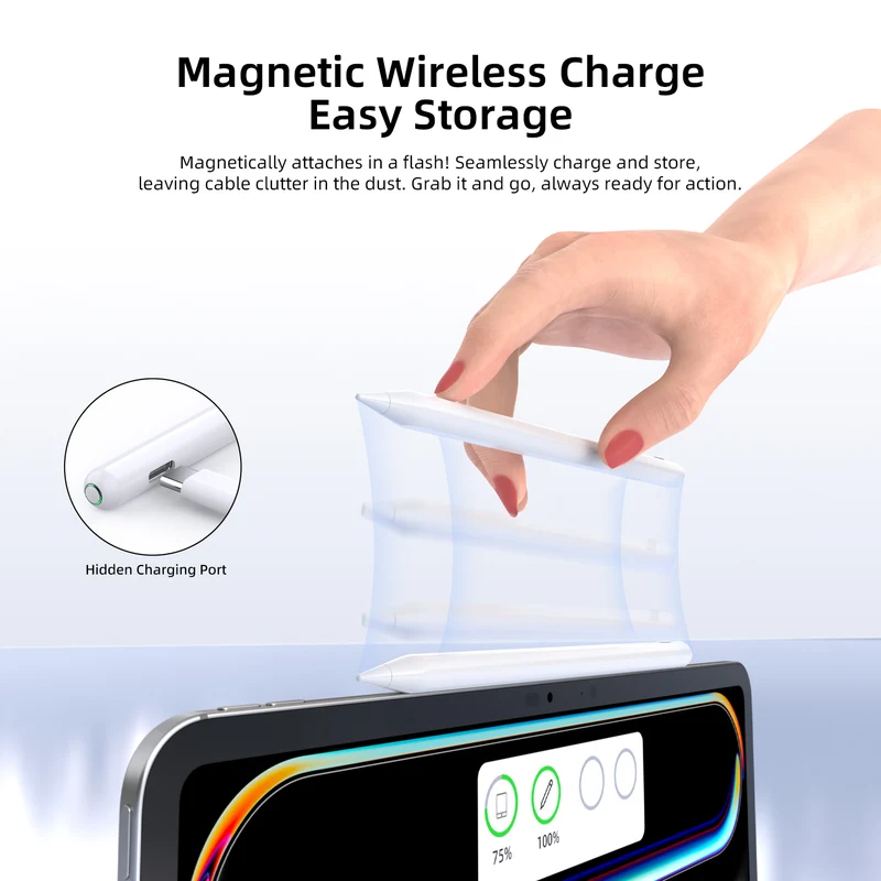 Vyvylabs Myoshu Pro Wireless Charging Capacitive Stylus Pen Active + Wireless Version (White) (VKPW-WH)