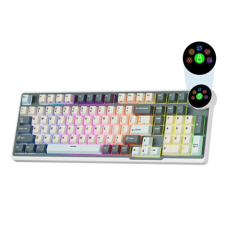Royal Kludge RK-N99 Tri-Mode RGB 98 Keys Hot Swappable Mechanical Keyboard Moon (Cream Switch, Beige Switch, Violet Switch)