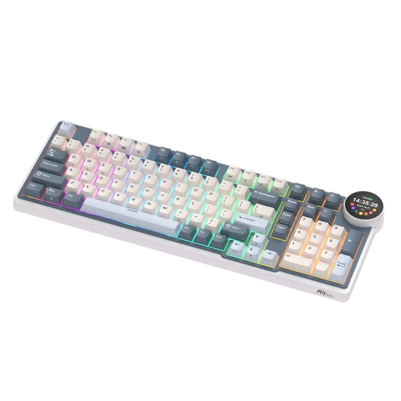 Royal Kludge RK-N99 Tri-Mode RGB 98 Keys Hot Swappable Mechanical Keyboard Moon (Cream Switch, Beige Switch, Violet Switch)