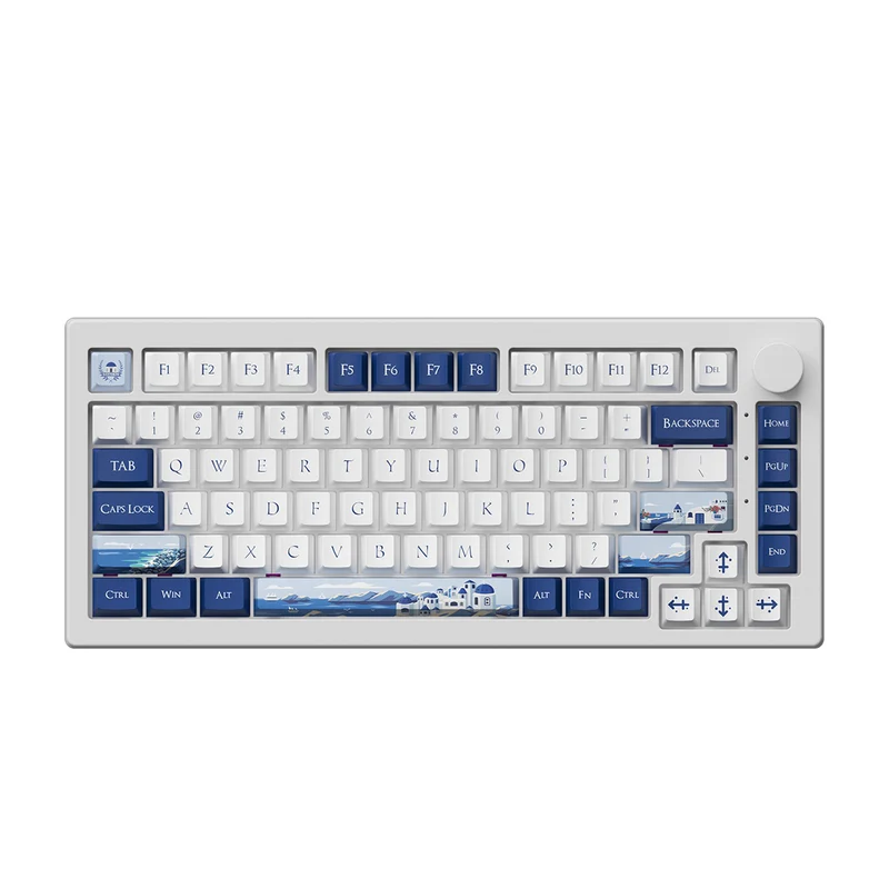 Akko 5075 V3 Multi-Mode RGB Hot-Swappable Mechanical Keyboard (Santorini) (Akko Frost Pink Switch)