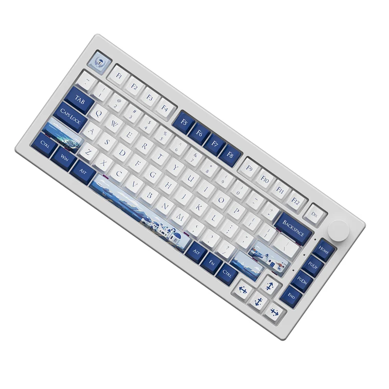 Akko 5075 V3 Multi-Mode RGB Hot-Swappable Mechanical Keyboard (Santorini) (Akko Frost Pink Switch)