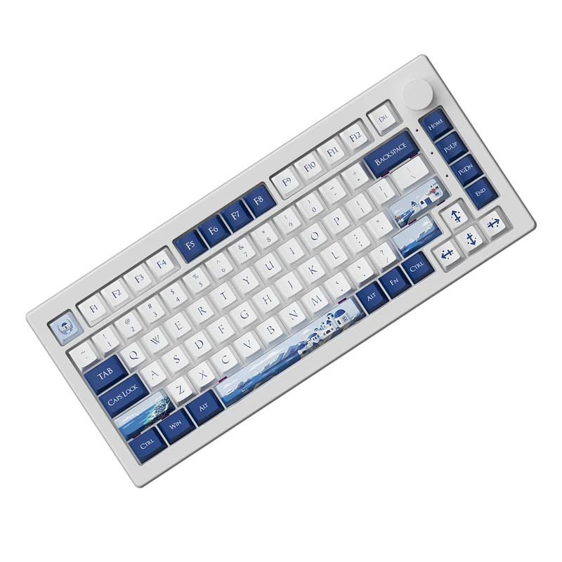Akko 5075 V3 Multi-Mode RGB Hot-Swappable Mechanical Keyboard (Santorini) (Akko Frost Pink Switch)
