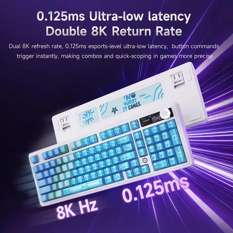 Ajazz AK980 V2 Pro RGB Tri-Mode Mechanical Keyboard (Gradient Blue Transparent) (Lichee Switch)