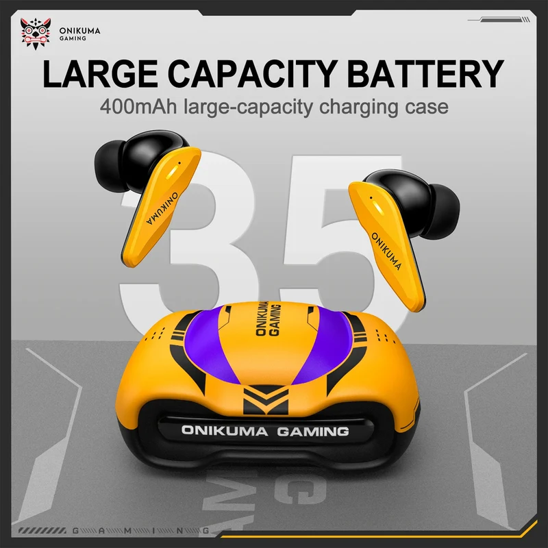 Onikuma TX616 Dual-Microphone Noise Reduction Wireless Earphones (Yellow)