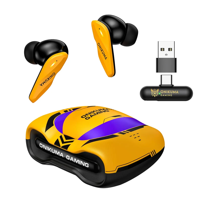 Onikuma TX616 Dual-Microphone Noise Reduction Wireless Earphones (Yellow)