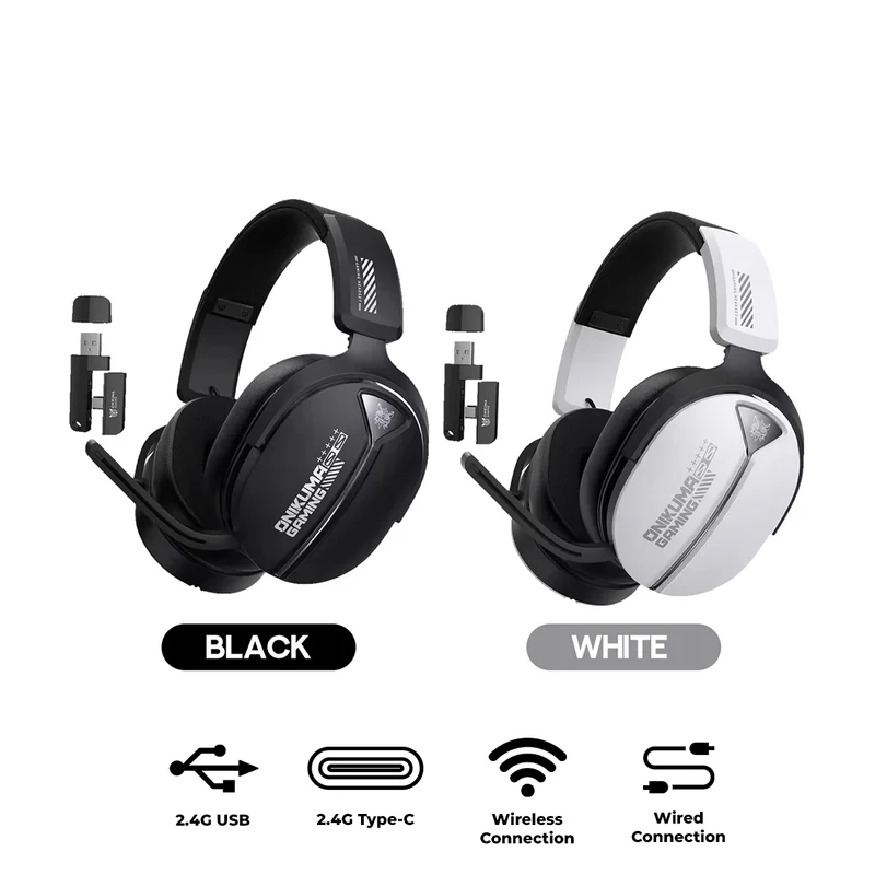 Onikuma GT887 4-Mode Gaming Headset with Microphone (Black, White/Black)