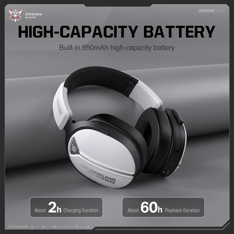 Onikuma GT887 4-Mode Gaming Headset with Microphone (Black, White/Black)