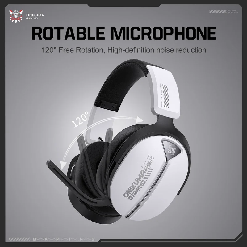 Onikuma GT887 4-Mode Gaming Headset with Microphone (Black, White/Black)