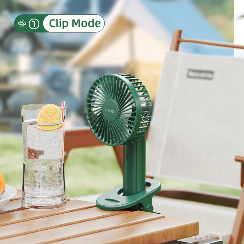 Vyvylabs D02 Handheld Foldable Clip Fan (Green, Dark Green, White) (VKD02-GN, VKD02-DGN, VKD02-WH)